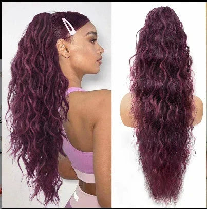 💜2026 NEW IN £15.99!!⚡50K+ SOLD! 💜Curly Wavy Frizzy Hair Extension with Ponytail
