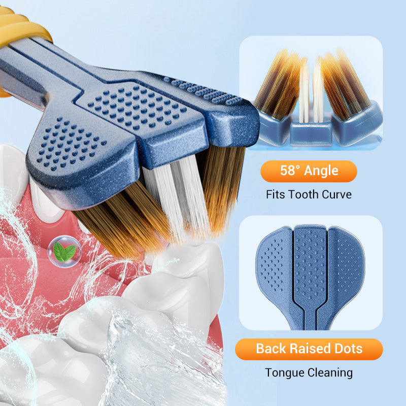🦷Three-headed multi-angle cleaning toothbrush