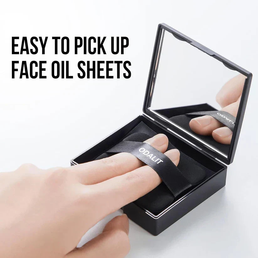 ⏰LAST DAY - BUY 1 GET 1 FREE!!💝Black Magnet Oil Blotting Setting Sheet With Powder More Control Oil Keep Fresh 2 IN 1 Blotting Sheet