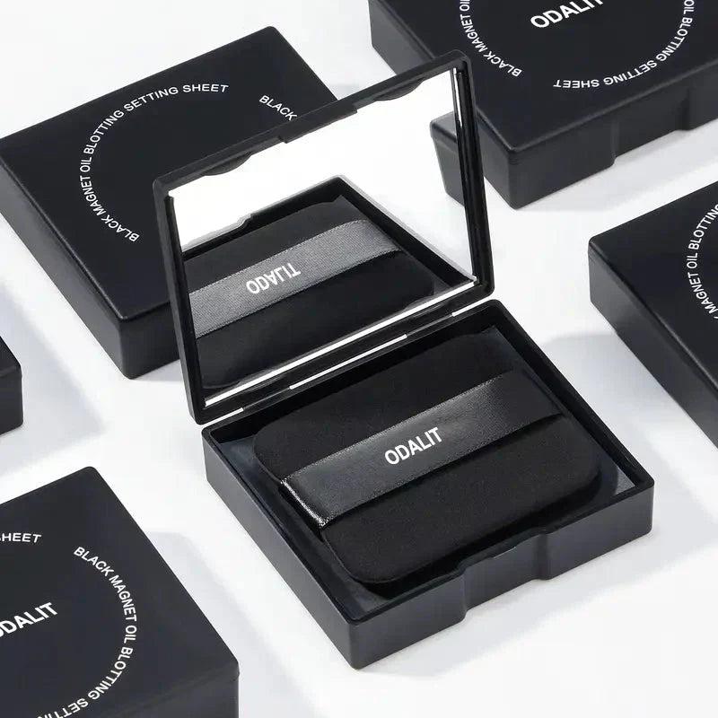 ⏰LAST DAY - BUY 1 GET 1 FREE!!💝Black Magnet Oil Blotting Setting Sheet With Powder More Control Oil Keep Fresh 2 IN 1 Blotting Sheet