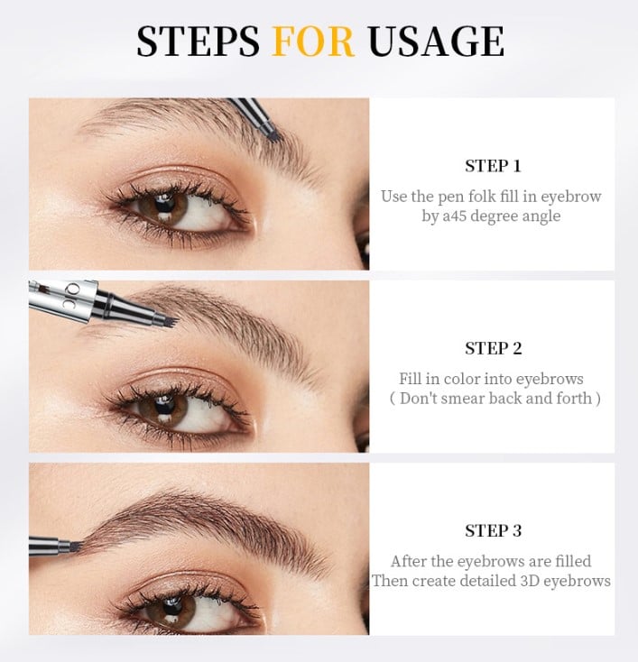 🌟Buy 1 Get 1 Free💖3D Waterproof Microblading Eyebrow Pencil - 4 Forked Tips