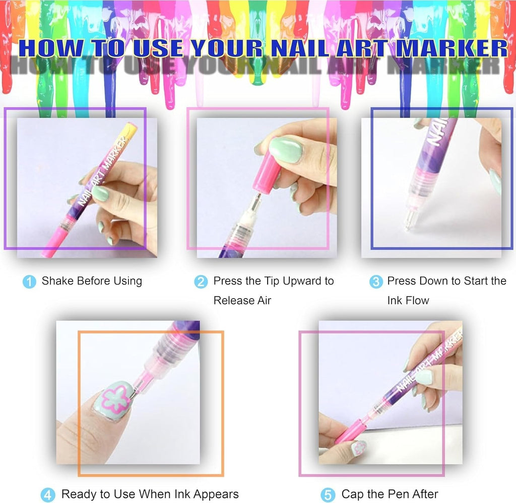 🎁LAST WEEK SPECIAL PRICE: ￡9.99!!⏳12 Colors Nail Art Pens Set🎨💅