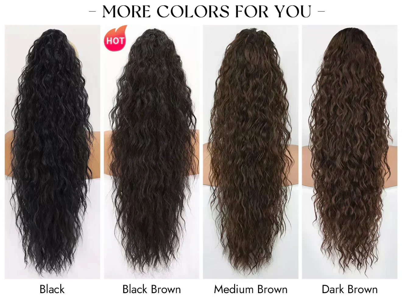 💜2026 NEW IN £15.99!!⚡50K+ SOLD! 💜Curly Wavy Frizzy Hair Extension with Ponytail