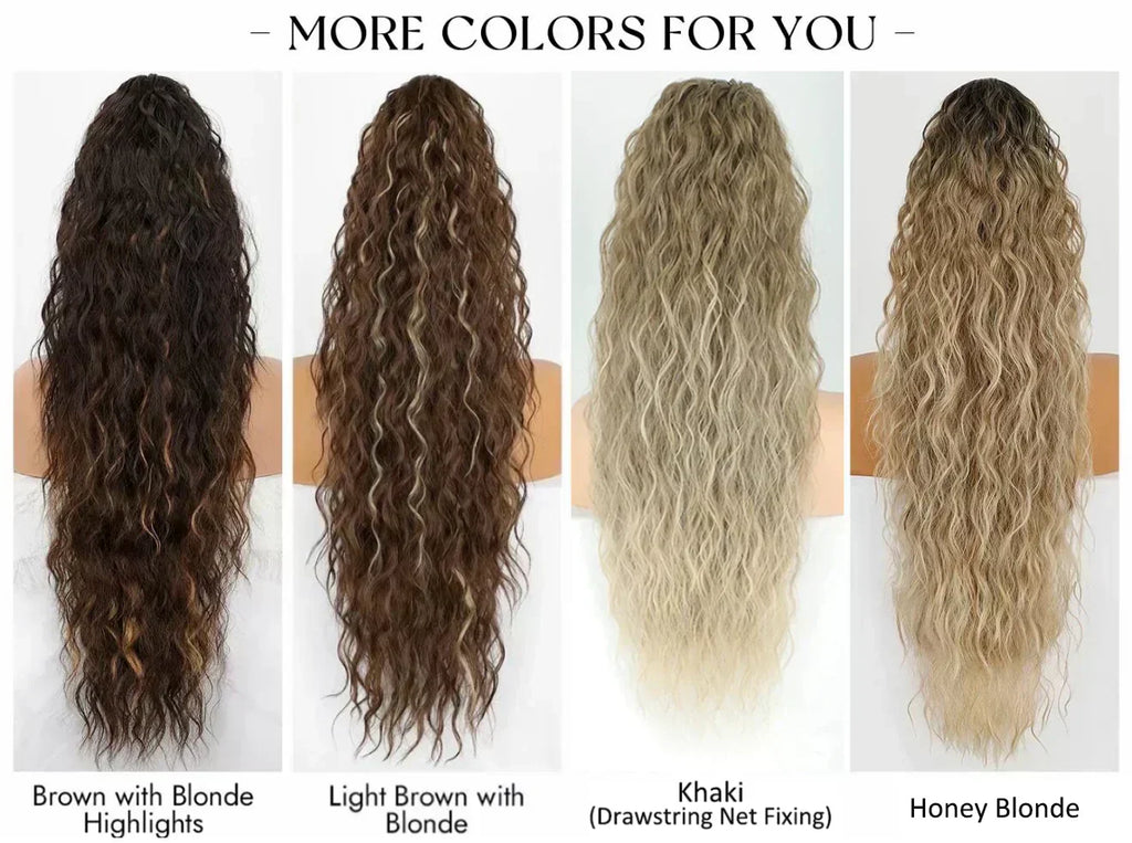 💜2026 NEW IN £15.99!!⚡50K+ SOLD! 💜Curly Wavy Frizzy Hair Extension with Ponytail