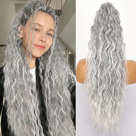 💜2026 NEW IN £15.99!!⚡50K+ SOLD! 💜Curly Wavy Frizzy Hair Extension with Ponytail