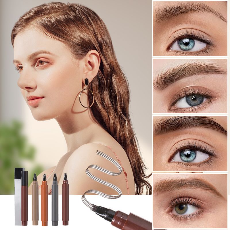 🔥✨Long-lasting waterproof four-head eyebrow and beard pencil