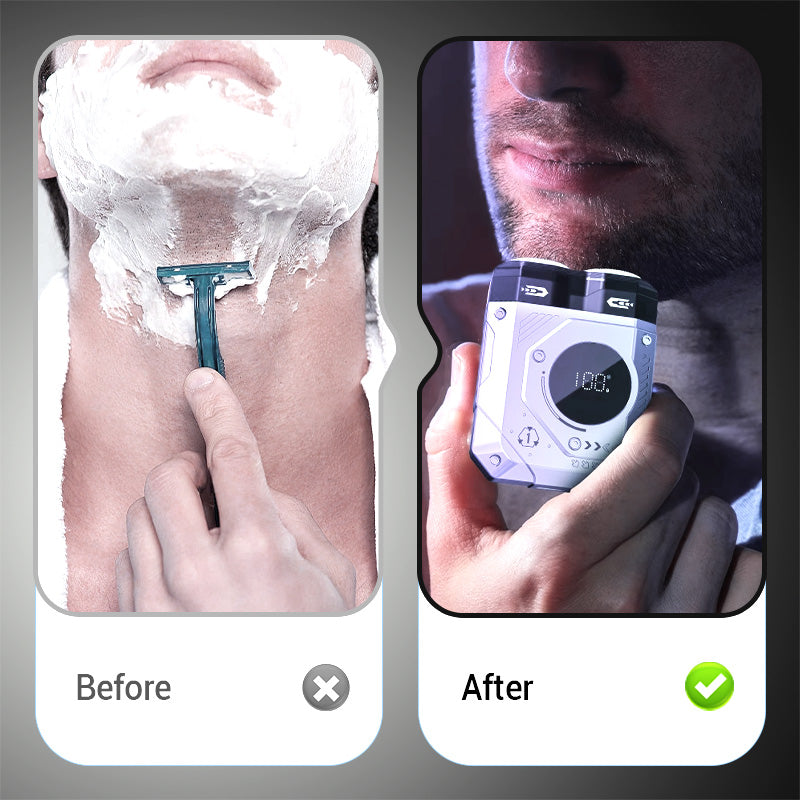 ⏰LAST DAY SALE 50% OFF🔥2025 New 💥 Men's Portable Dual-Blade Washable Shaver