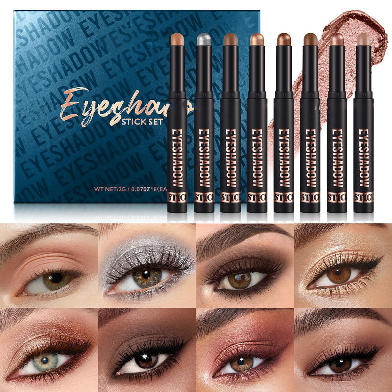 🎄50K+ SOLD! 🎁✨8 Colors Glitter Eyeshadow Stick Waterproof & Long-Wearing & Multi-Use