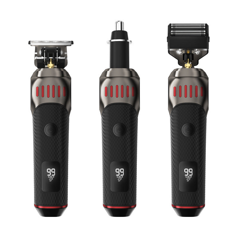 ⏳LIMITED TIME: 50% OFF! 🏆Luxe 3-in-1 Professional Men's Grooming Set – T-Blade Trimmer, Foil Shaver & Nose Trimmer – With LED Display & USB Rechargeable