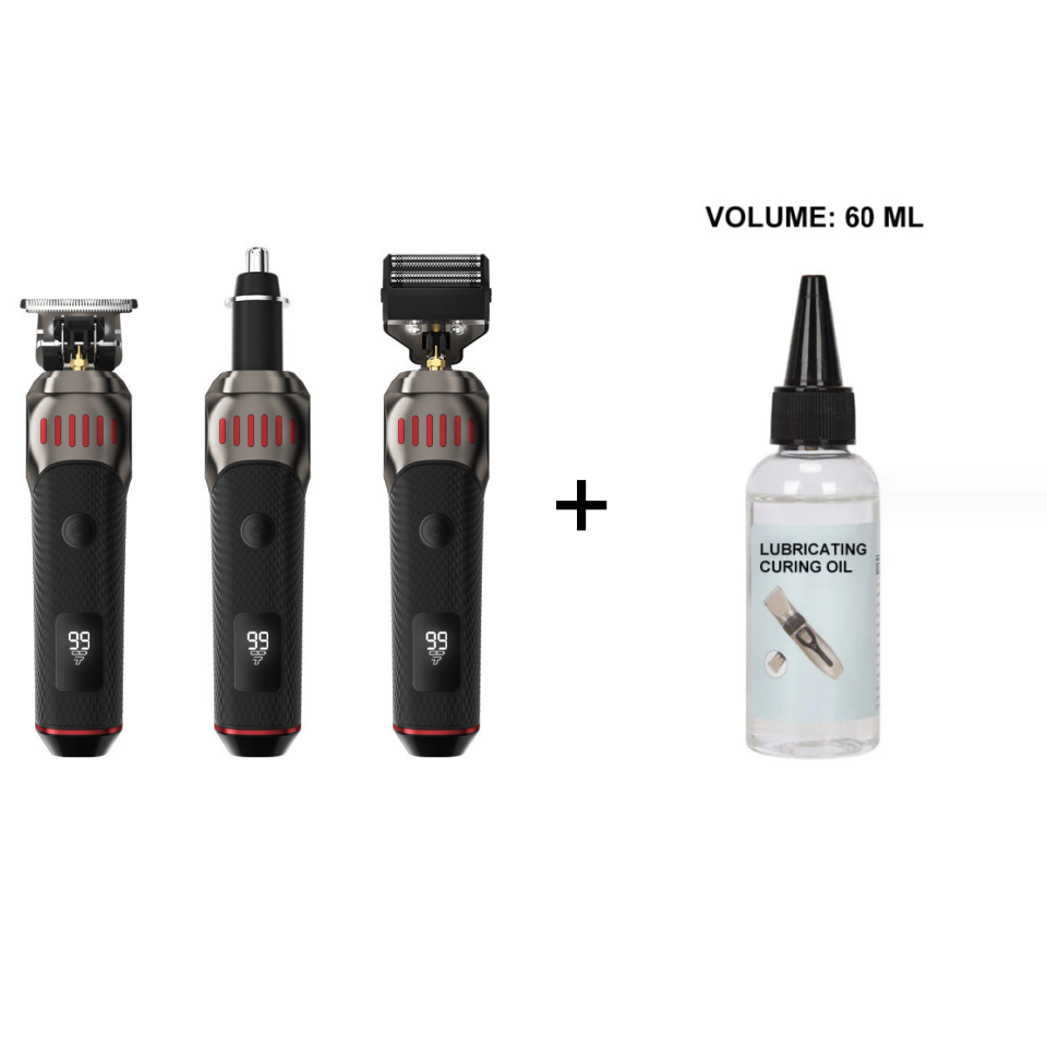 ⏳LIMITED TIME: 50% OFF! 🏆Luxe 3-in-1 Professional Men's Grooming Set – T-Blade Trimmer, Foil Shaver & Nose Trimmer – With LED Display & USB Rechargeable