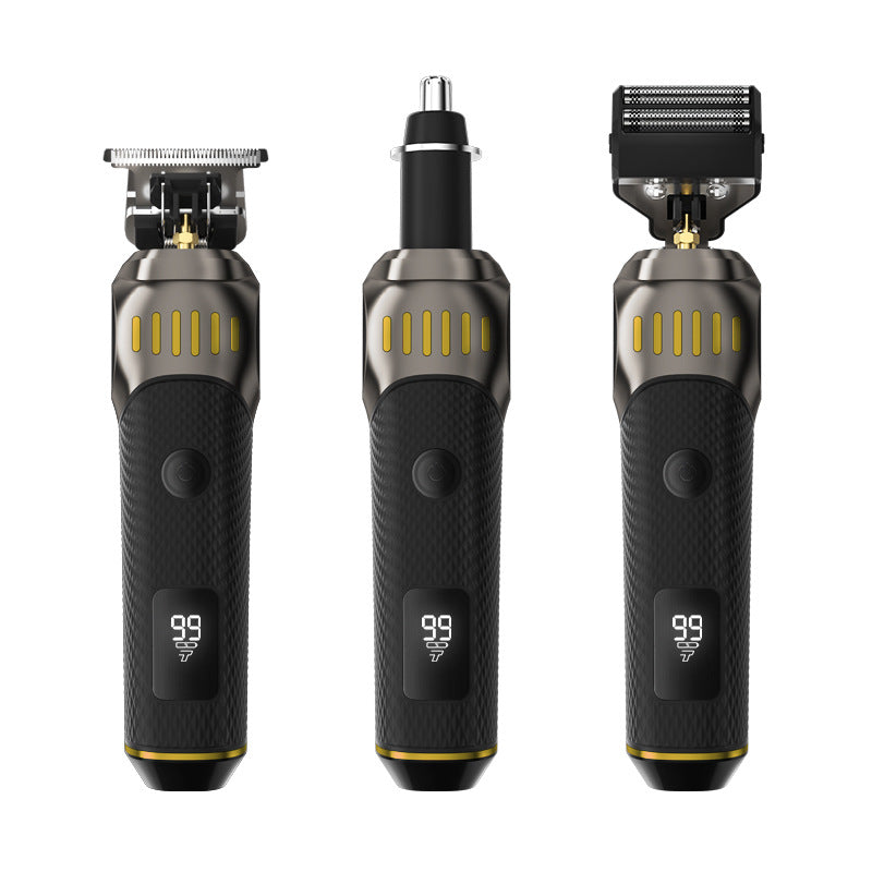 ⏳LIMITED TIME: 50% OFF! 🏆Luxe 3-in-1 Professional Men's Grooming Set – T-Blade Trimmer, Foil Shaver & Nose Trimmer – With LED Display & USB Rechargeable