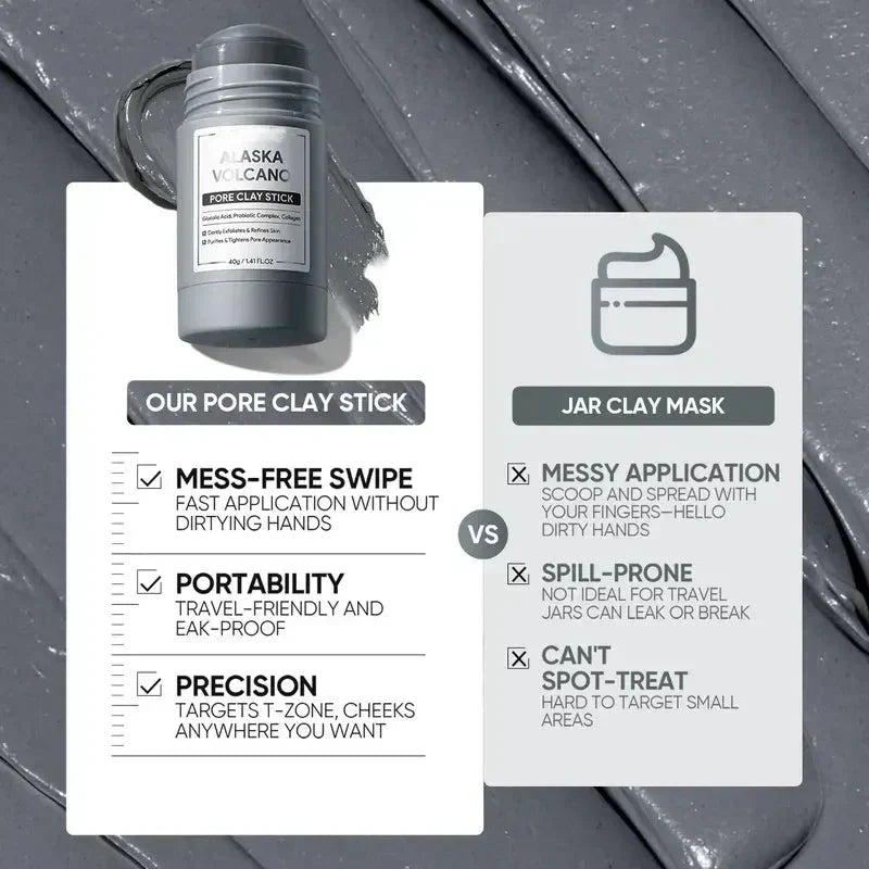 🔥Alaska Volcanic Clay Stick – Blackhead Remover Facial Mask, Deep Pore Cleansing & Gentle Exfoliation