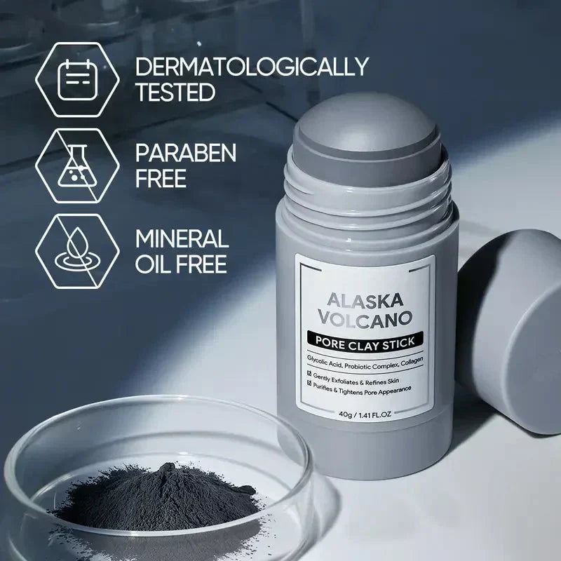 🔥Alaska Volcanic Clay Stick – Blackhead Remover Facial Mask, Deep Pore Cleansing & Gentle Exfoliation